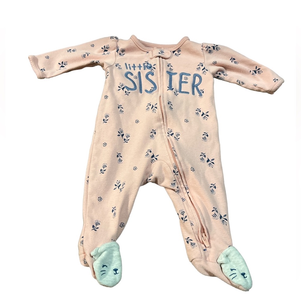 Pink and Blue Carter’s Little Sister Floral Sleeper